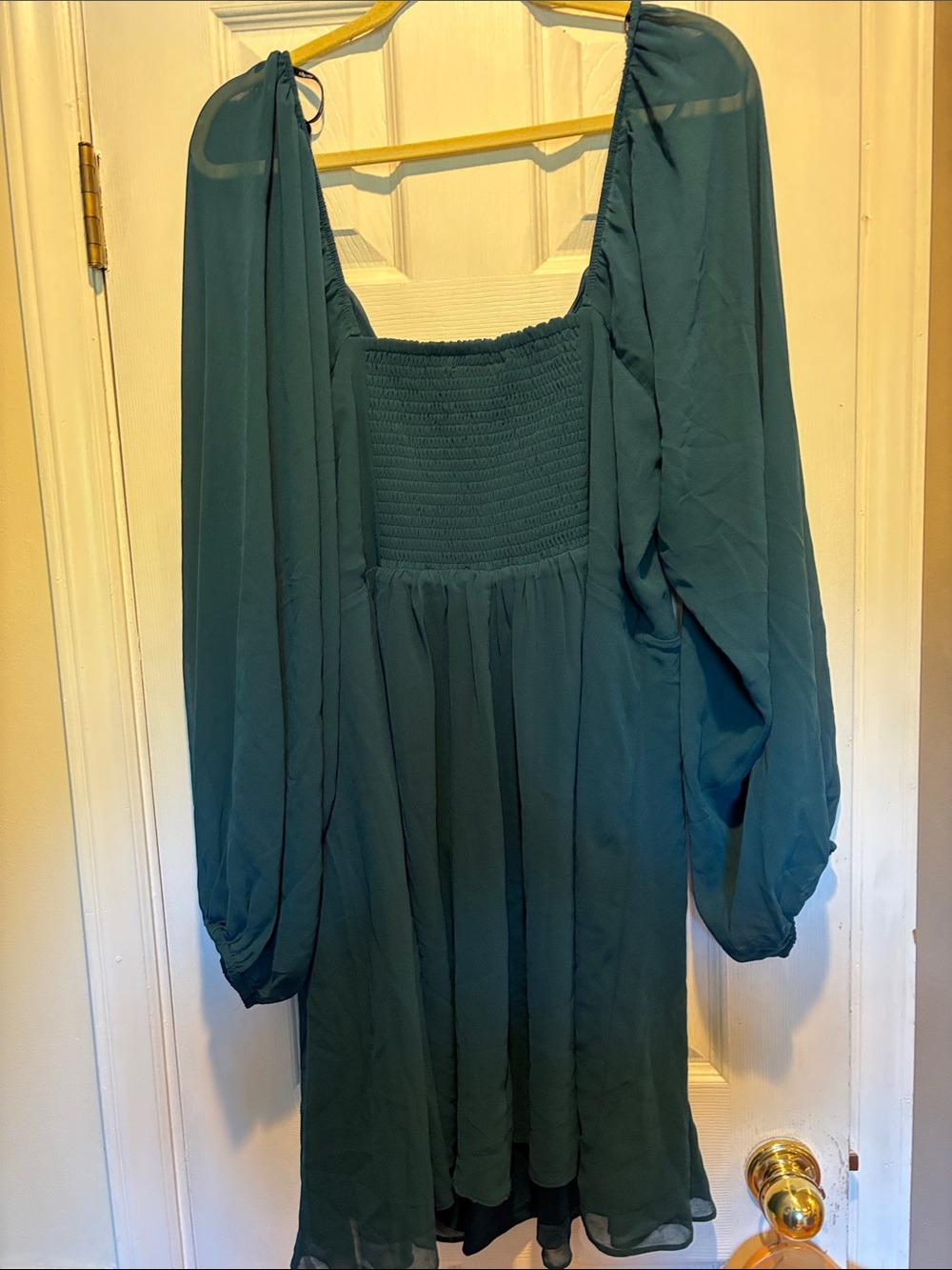 NWT City Chic Deep Teal Flirty Flounce Dress XXL (Plus 22/24) Balloon Sleeve - Picture 5 of 5